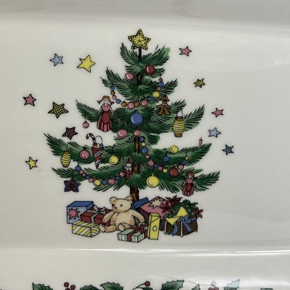 Nikko Rectangular Tray 8 3/4" Christmas Tree Holiday Japan Table Wear Decor Xmas - Picture 6 of 12